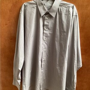 Calvin Klein Gray Striped Shirt, size 18-36/37